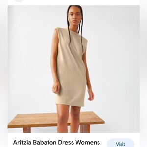 Aritzia Babaton Shoulder Pad Dress - Beige Size XS